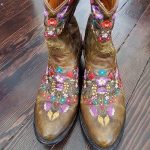 Old Gringo Sora Brass Embroidered Cowgirl Boots/Size 8